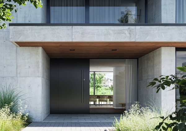 Solid opgangsdør med glas og aluminium. njpglas.dk i 4700 Næstved, Sjælland